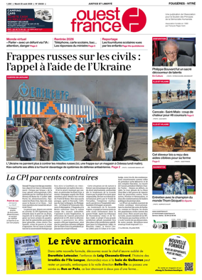 Cover of Ouest-France (Fougeres Vitre)