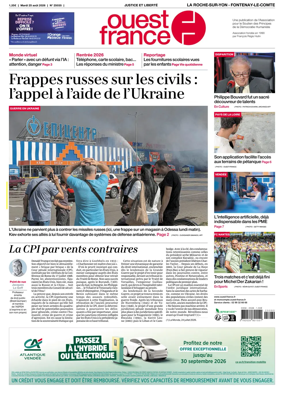 Cover of Ouest France (La Roche-sur-Yon - Fontenay-le-Comte)