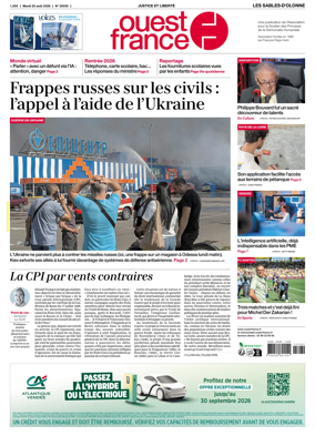 Cover of Ouest France (Les Sables-d'Olonne)