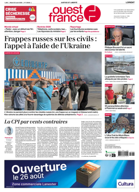 Cover of Ouest France (Lorient)