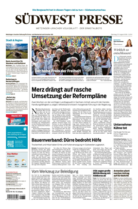 Cover of Sudwest Presse - Metzinger Uracher Volksblatt - Der Ermstalbote