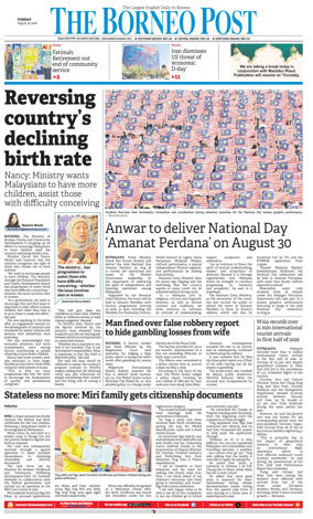 Cover of The Borneo Post (Sarawak)