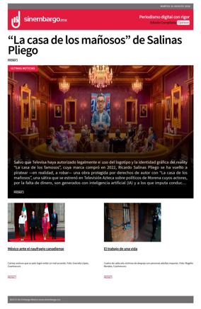 Cover of Sin Embargo Opinion