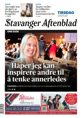 Cover of Stavanger Aftenblad