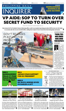 Cover of Philippine Daily Inquirer