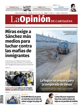 Cover of La Opinion de Murcia (Cartagena)