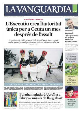 Cover of La Vanguardia (Catala)