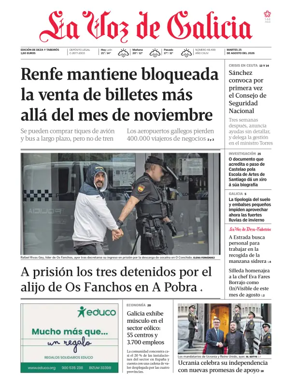 Cover of La Voz de Galicia (Deza)