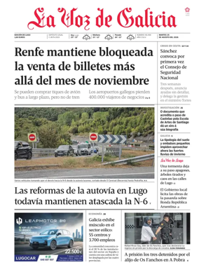Cover of La Voz de Galicia (Lugo)