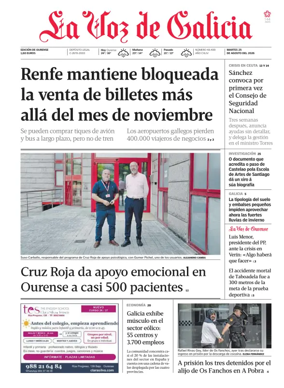 Cover of La Voz de Galicia (Ourense)