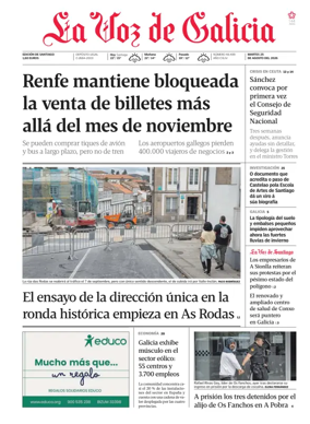 Cover of La Voz de Galicia (Santiago)