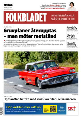 Cover of Folkbladet Vasterbotten