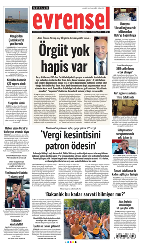 Cover of Evrensel Gazetesi