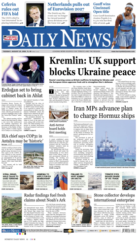 Cover of Hurriyet Daily News & Economic Review