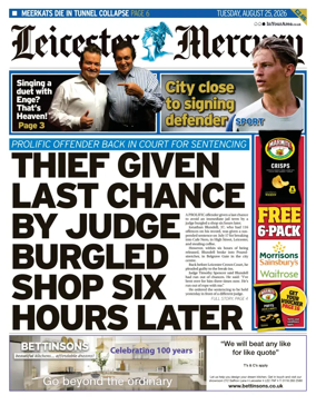 Cover of Leicester Mercury