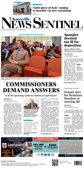 Cover of Knoxville News Sentinel