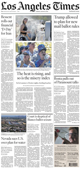 Cover of Los Angeles Times