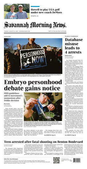 Cover of Savannah Morning News