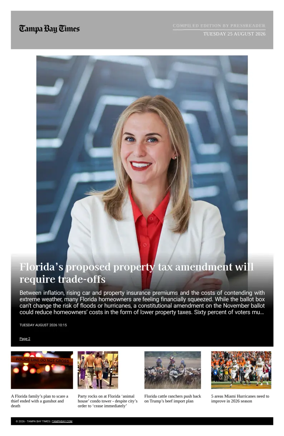 Cover of Tampa Bay Times TFP