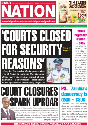Cover of Daily Nation Newspaper