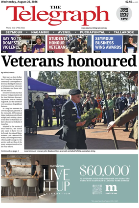 Cover of Seymour Telegraph