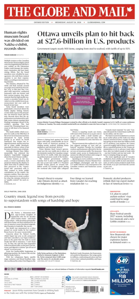 Cover of The Globe and Mail (Ontario Edition)