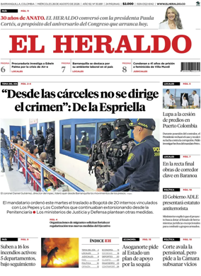Cover of El Heraldo (Colombia)
