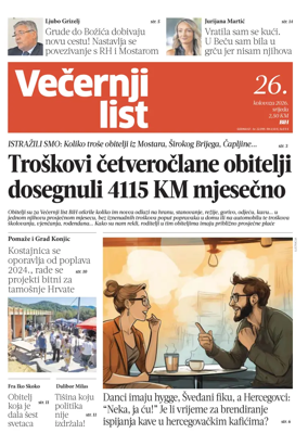 Cover of Vecernji list BiH