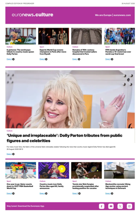 Cover of Euronews Culture and Sport Compiled Edition