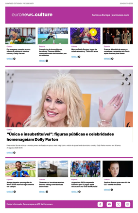Cover of Euronews Culture and Sport (Portuguese)