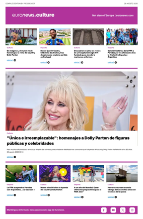 Cover of Euronews Culture and Sport (Spanish) Compiled Edition