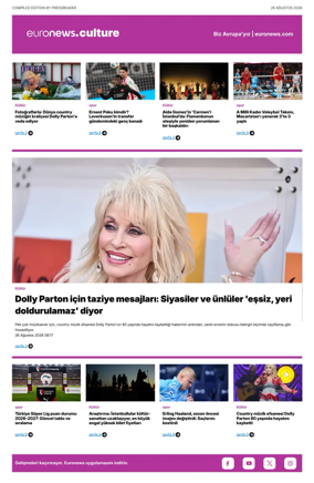 Cover of Euronews Culture and Sport (Turkish) Compiled Edition