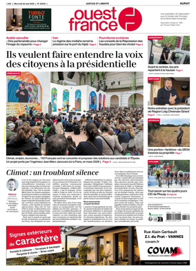 Cover of Ouest France (Auray)