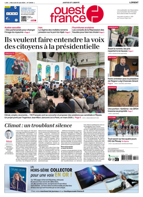 Cover of Ouest France (Lorient)