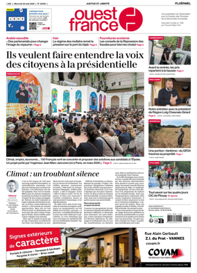 Cover of Ouest France (Ploermel)