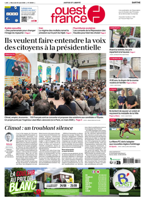 Cover of Ouest France (Sarthe)