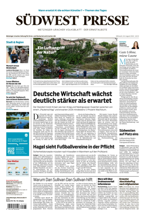 Cover of Sudwest Presse - Metzinger Uracher Volksblatt - Der Ermstalbote