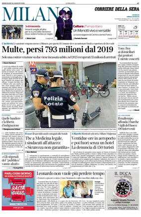 Cover of Corriere della Sera (Milano)