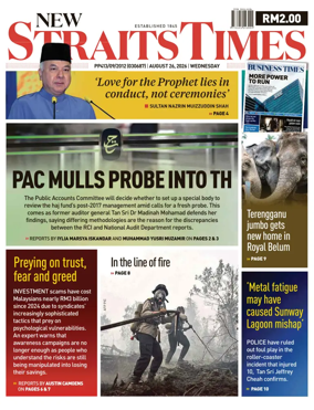 Cover of New Straits Times