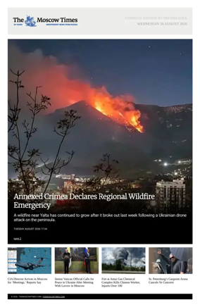 Cover of The Moscow Times - English