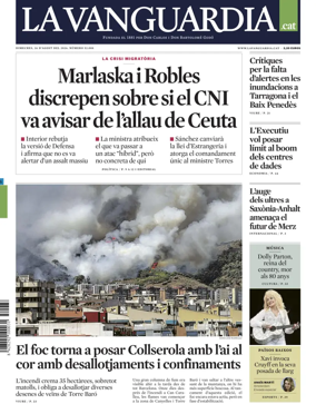 Cover of La Vanguardia (Catalonia - 1st edition)