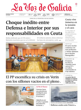Cover of La Voz de Galicia (Ourense)