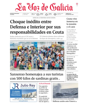 Cover of La Voz de Galicia (Pontevedra)