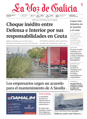 Cover of La Voz de Galicia (Santiago)