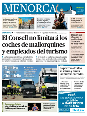 Cover of Menorca Diario Insular