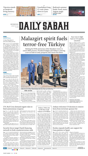 Cover of Daily Sabah (Turkey)