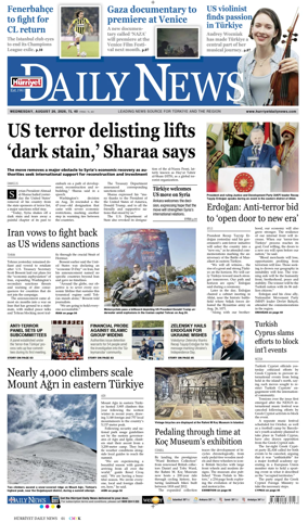 Cover of Hurriyet Daily News & Economic Review