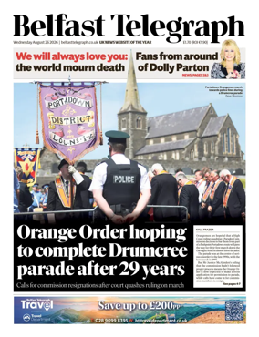 Cover of Belfast Telegraph