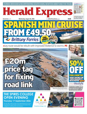 Cover of Herald Express (Torbay Brixham & South Hams Edition)