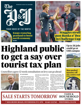 Cover of The Press and Journal (Inverness Highlands and Islands)
